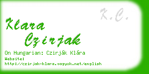 klara czirjak business card